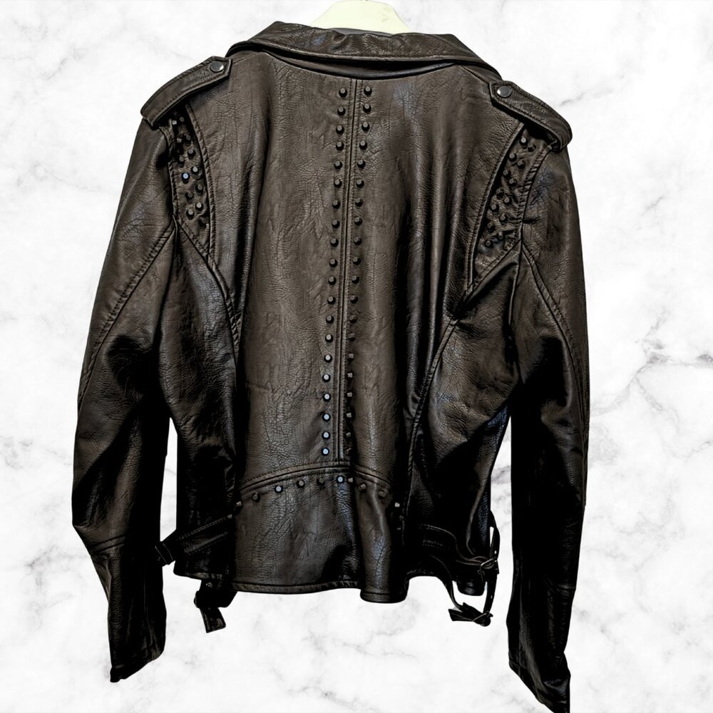 VIGOSS | Faux Leather Studded Moto Jacket | Women's Size 2X - Picture 3 of 7